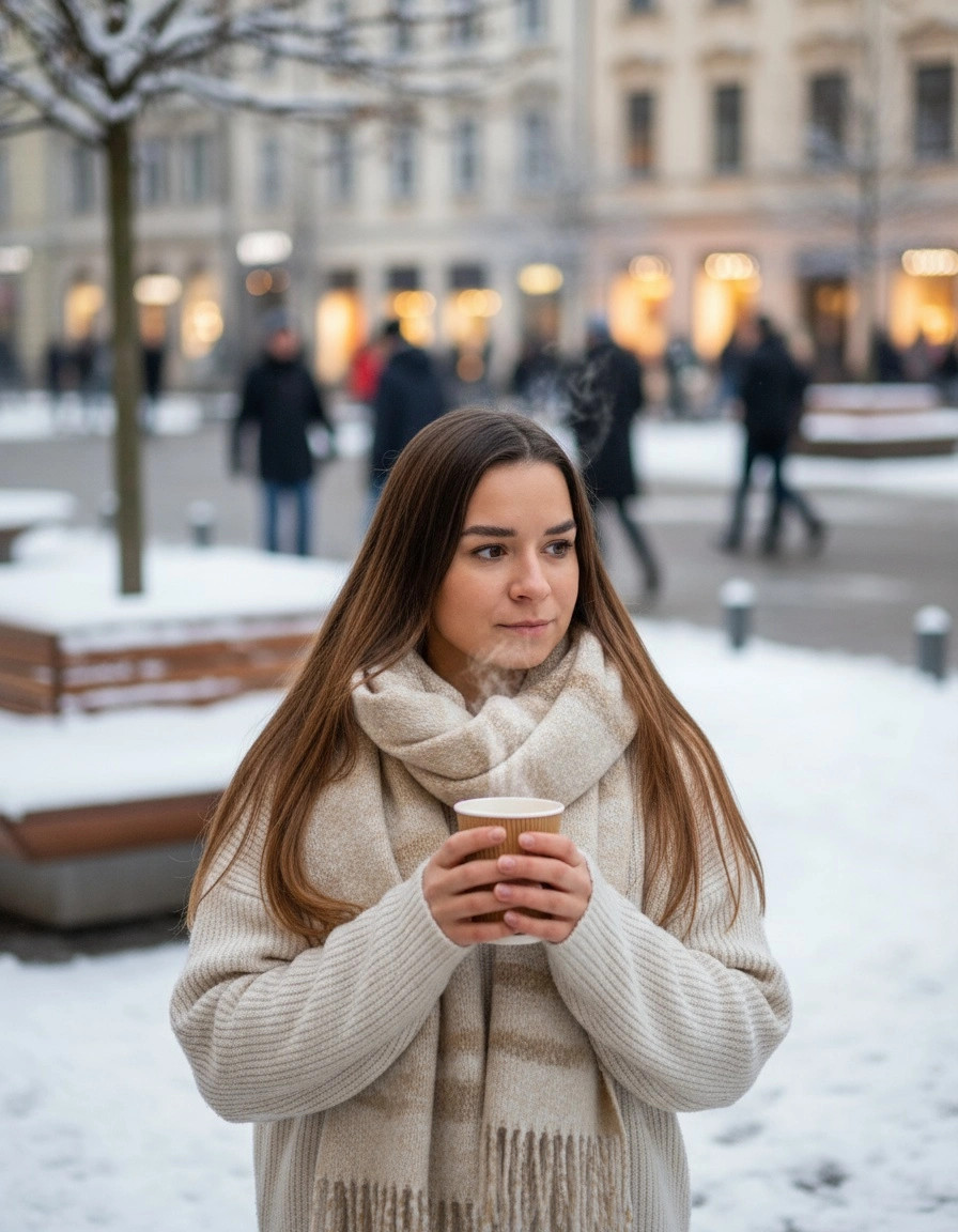 Profesjonalne zimowe zdjęcie portretowe