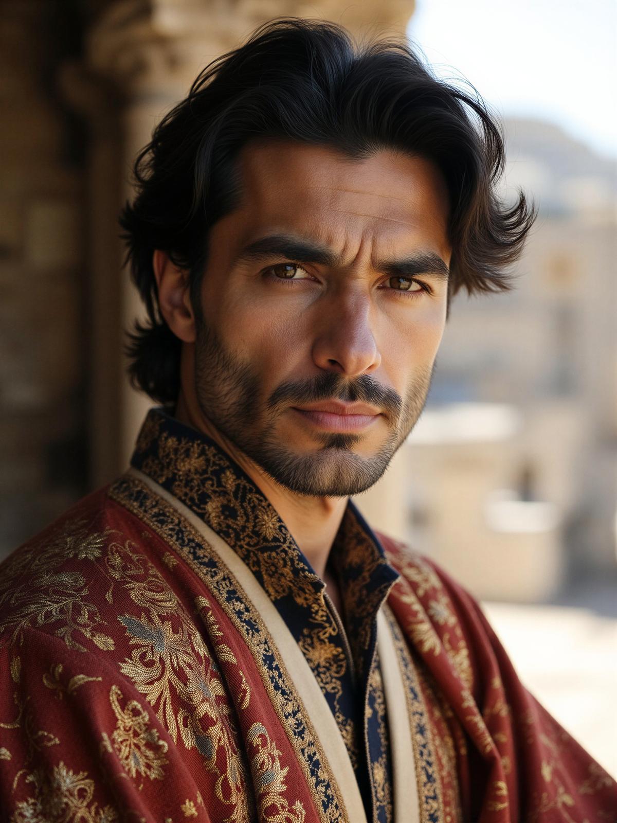 Turek Mężczyzna Turecki Ciemnowłosy Brunet Portret Orientalny