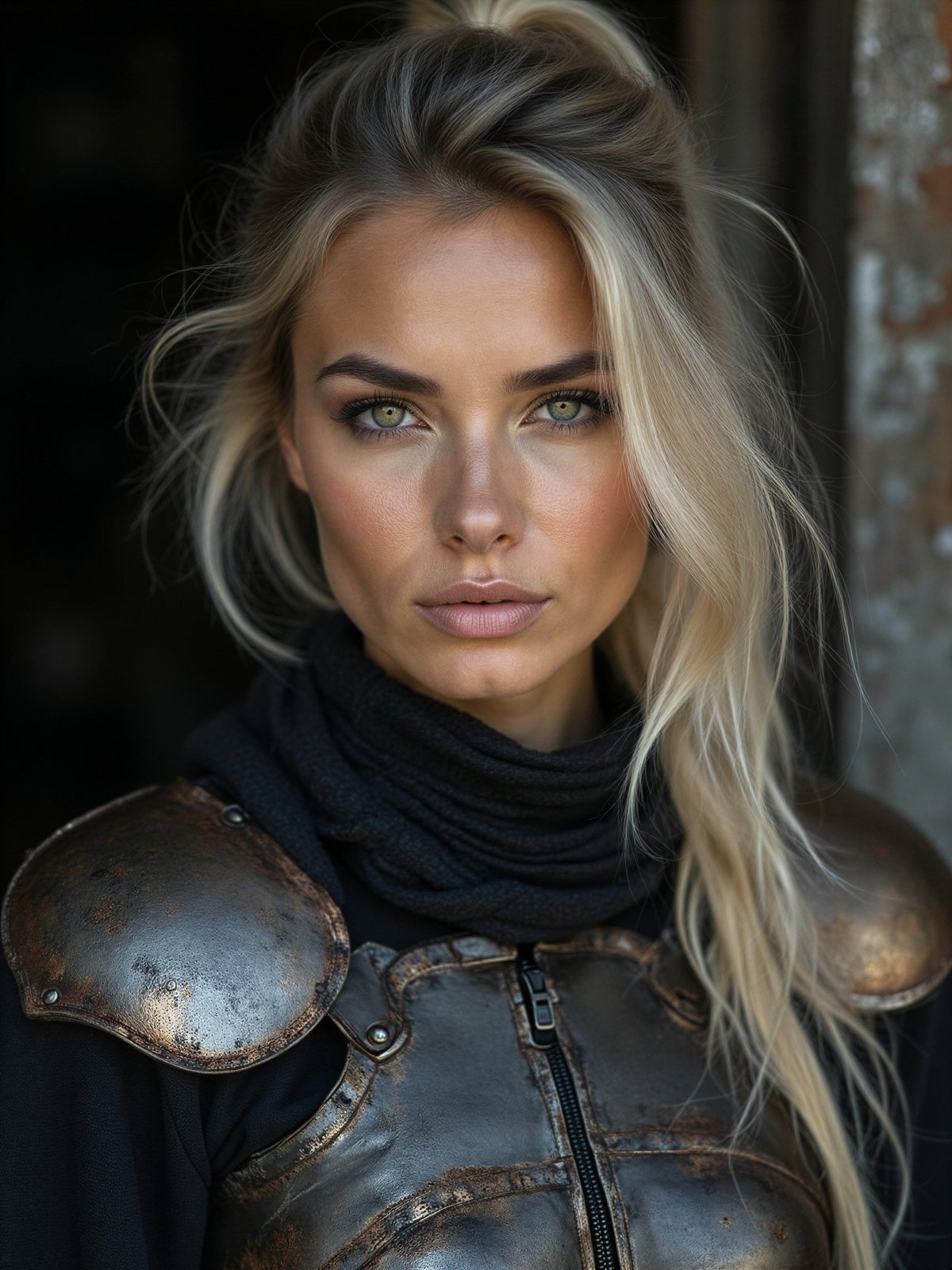 Kobieta Ze Stali Silna Odporna Wojownicza Portret Dziewczyna