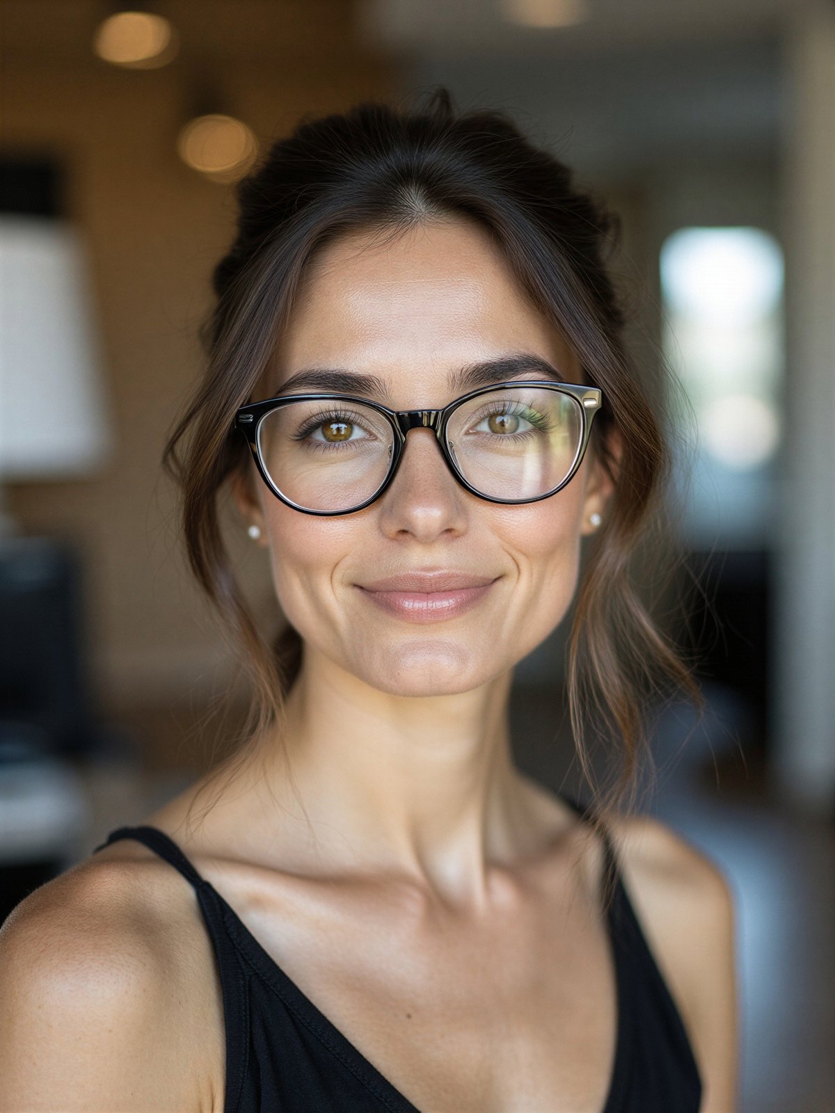 Kobieta W Okularach Portret Inteligentna Profesjonalna Dziewczyna