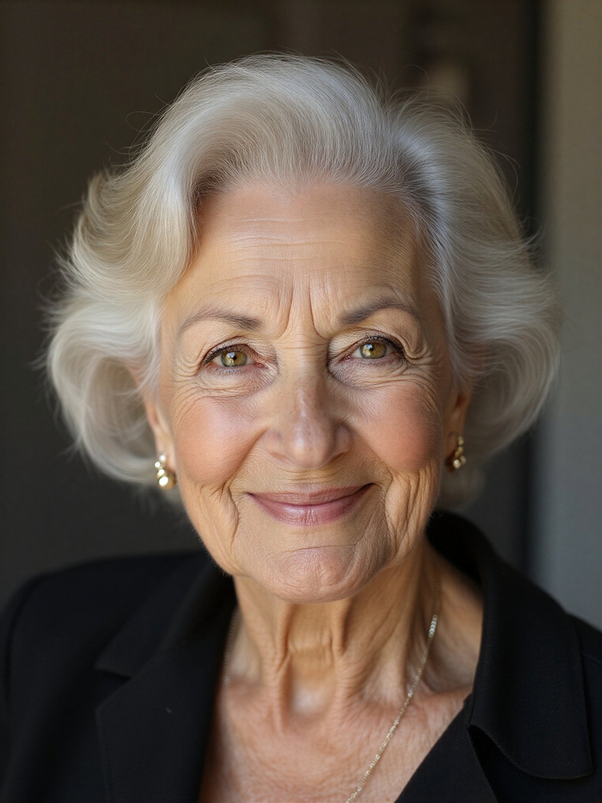 Dojrzała Kobieta Starsza Elegancka Pewna Siebie Portret Piękna