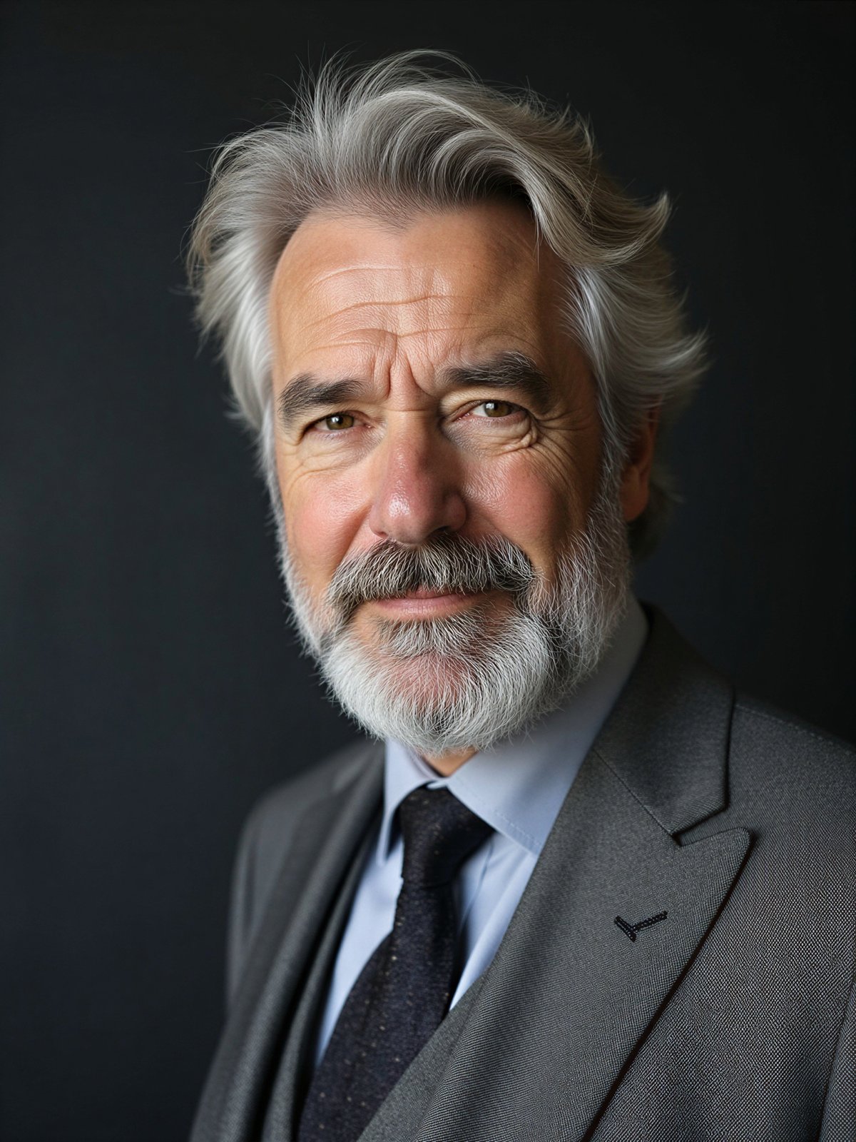 Szpakowaty Mężczyzna Siwe Włosy Elegancki Dojrzały Dystyngowany