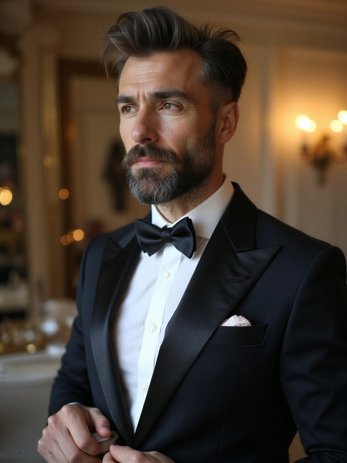 Mężczyzna Ubiera Się Sylwester Elegancki Garnitur Świąteczny