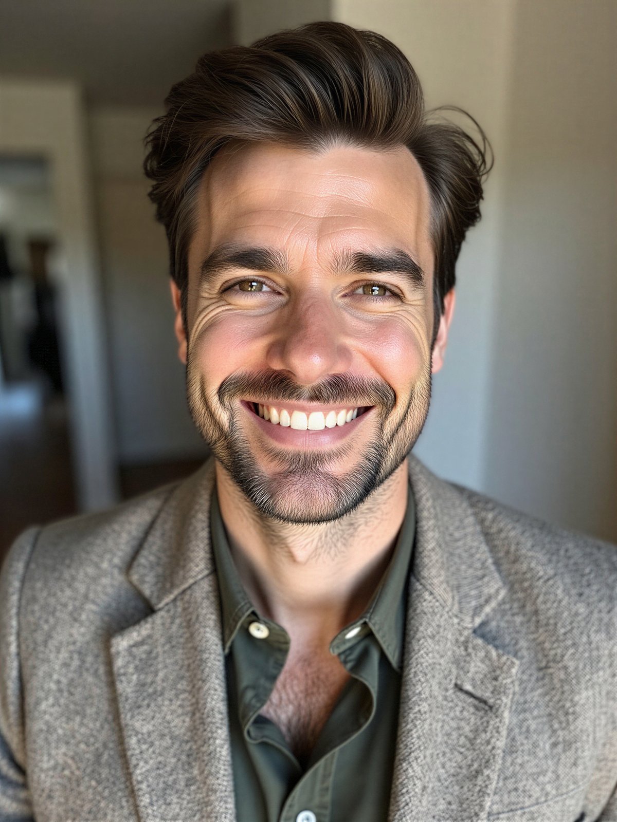 Cis Mężczyzna Portret Naturalny Zwyczajny Codzienny Autentyczny