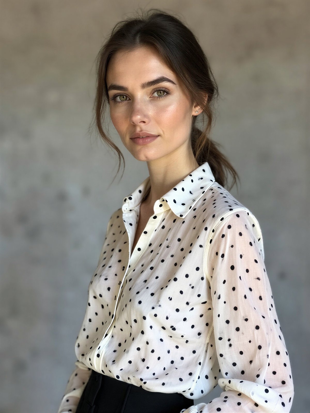 Bluzka W Kropki Dziewczyna Czarno Biała Klasyczna Szykowna