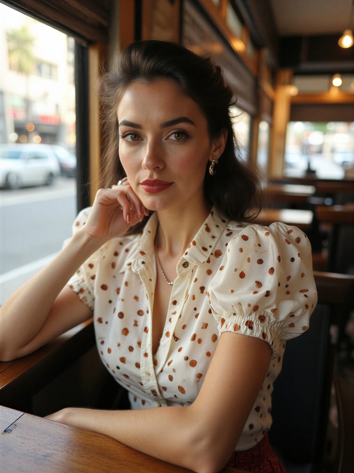 Bluzeczki W Kropeczki Kobieta Retro Lata 50 Vintage Modne