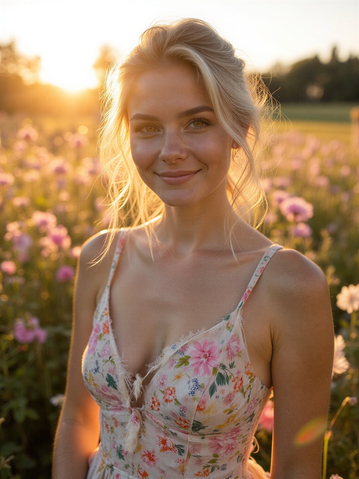 Sukienka Midi W Kwiaty Dziewczyna Romantyczna Letnia Zwiewna