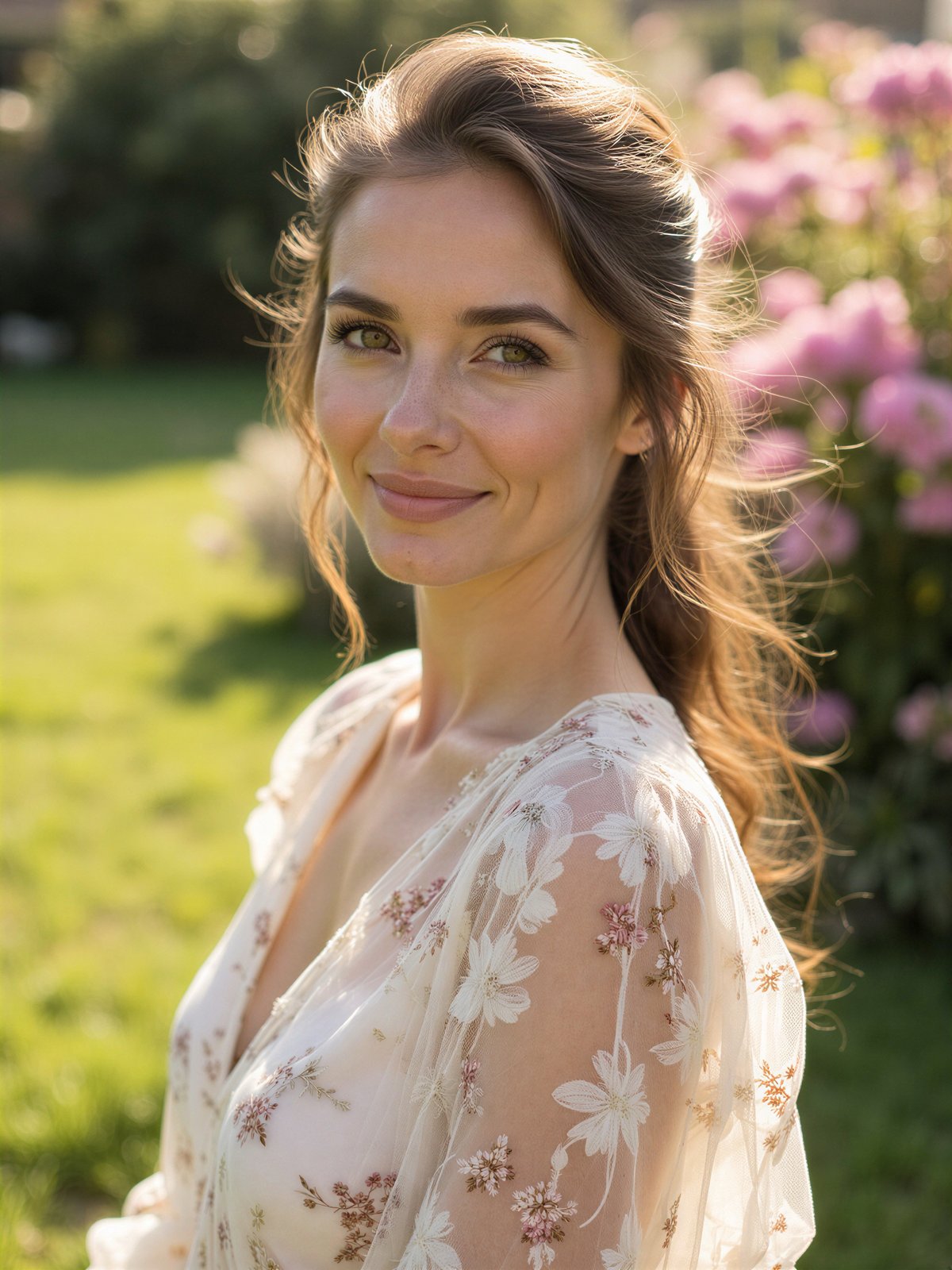 Bluzka W Kwiaty Kobieta Delikatna Lekka Letnia Elegancka