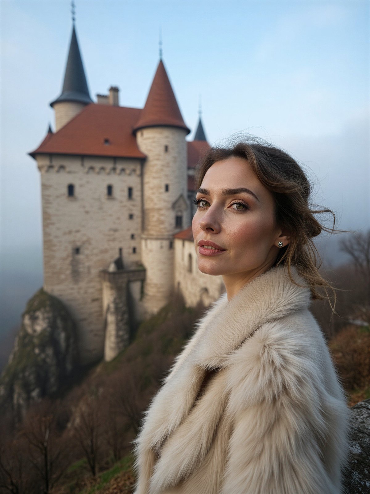 Zamek W Toszku Osoba Zwiedzająca Zabytkowa Budowla Śląsk