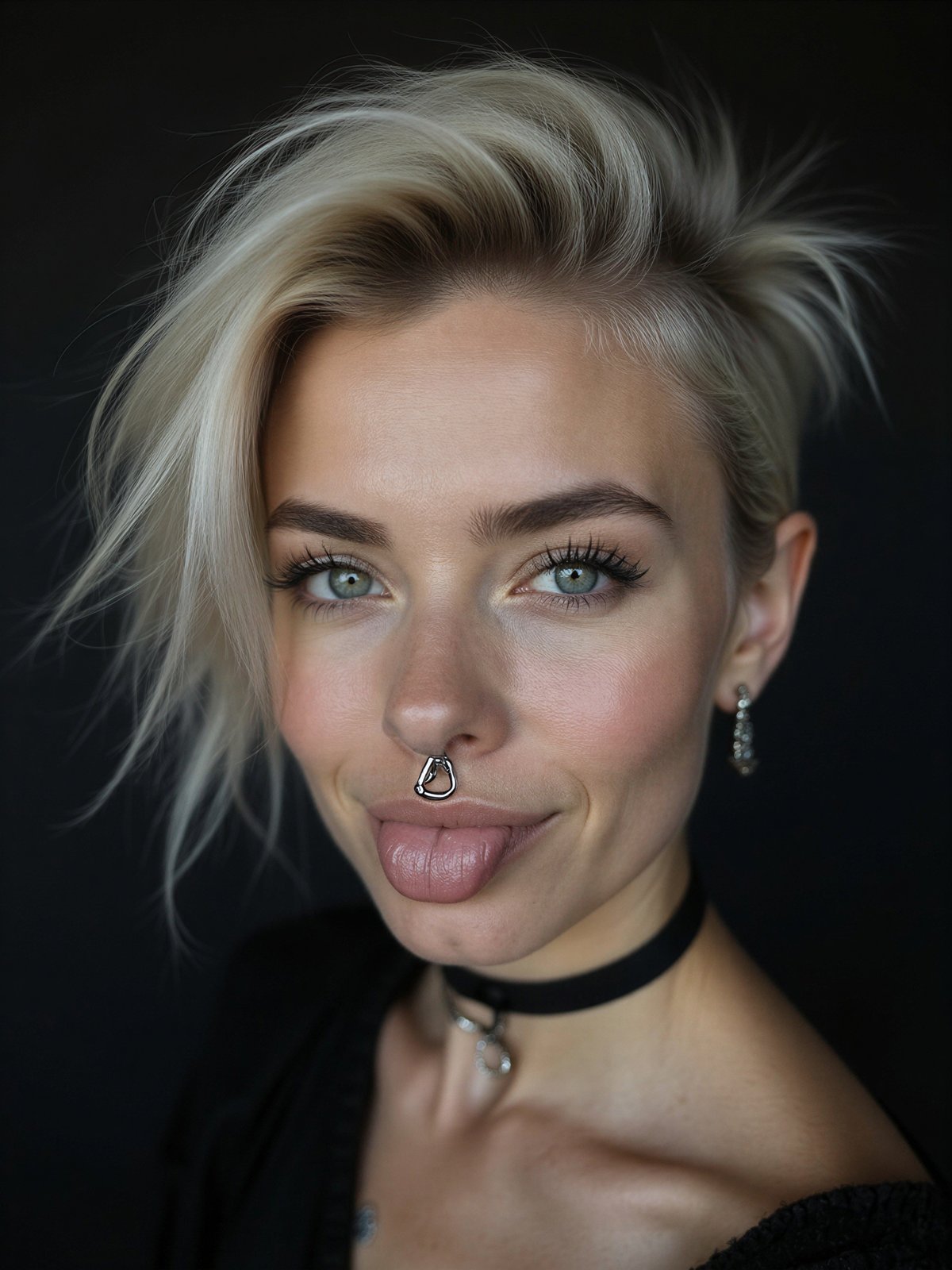 Kolczyk W Języku Osoba Srebrny Nowoczesny Alternatywny