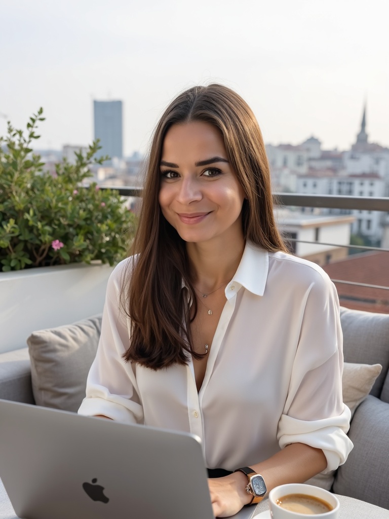 Profesjonalny portret kobiety w białej koszuli