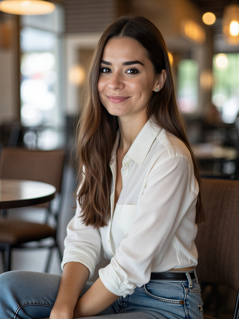 Elegancki portret kobiety w biznesowej koszuli